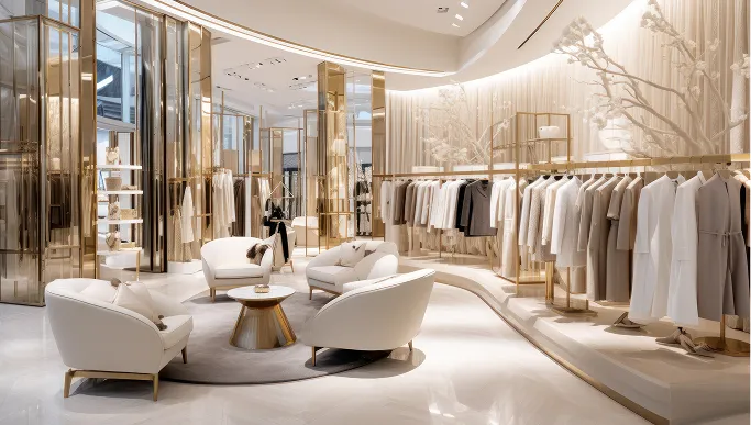 Interior de una boutique de lujo